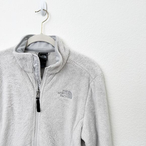 [The North Face] Light Gray Fuzzy Fleece Full Zip Osito Jacket Size Medium M - Picture 4 of 10